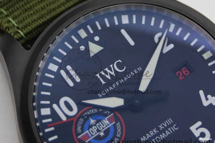 MIROTIME 0119 Packable Mark XVIII ‘TOPGUN SFTI’ Ceramic M+F Best Edition Black Dial on Green Nylon Strap 7048